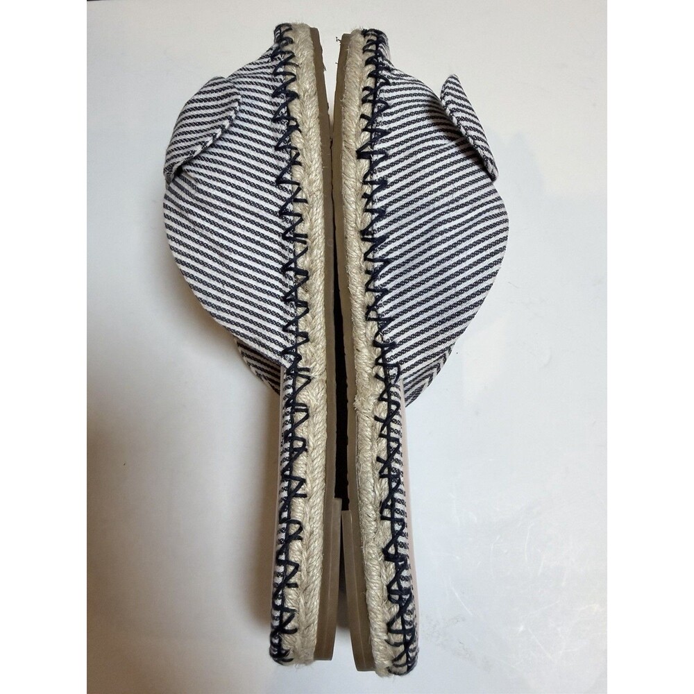 Kate Spade Saltie Shore Espadrille Slide Sandals Women 9B Striped Bow Flats - Picture 6 of 12